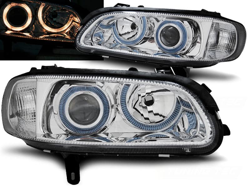 Predné svetlá Opel Omega B 94-99 Depo Angel Eyes Chrome