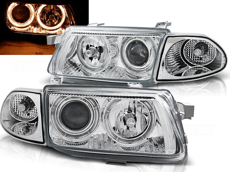 Predné svetlá Opel Astra F 94-97 Angel Eyes Chrome - 88