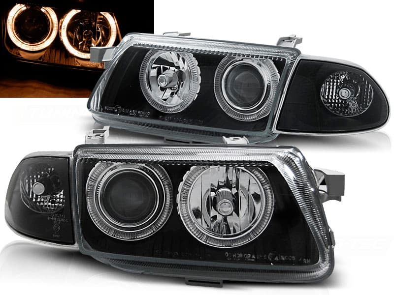 Predné svetlá Opel Astra F 94-97 Angel Eyes Black - 89
