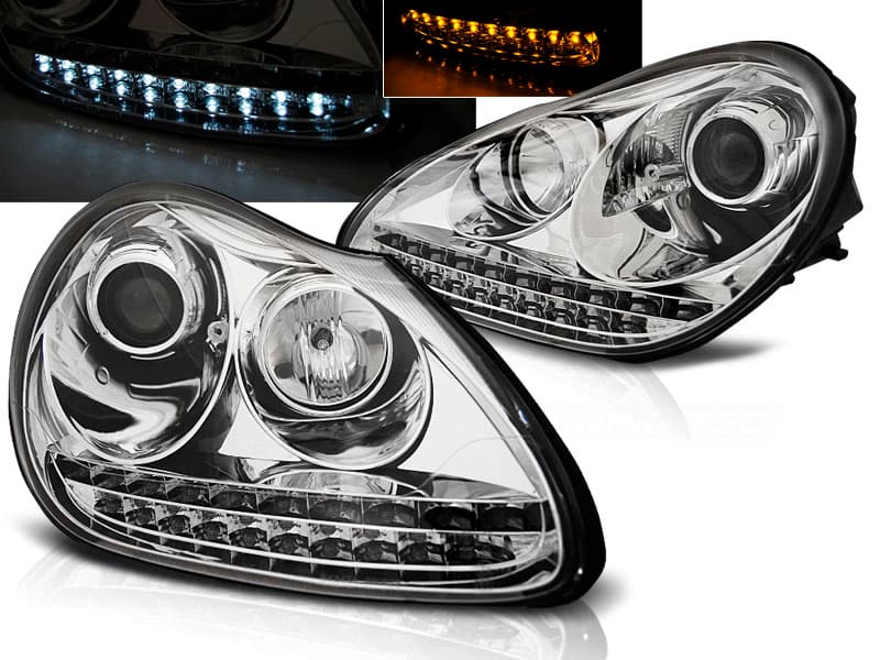 Predné svetlá Porsche Cayenne 02-06 Chrome - 03