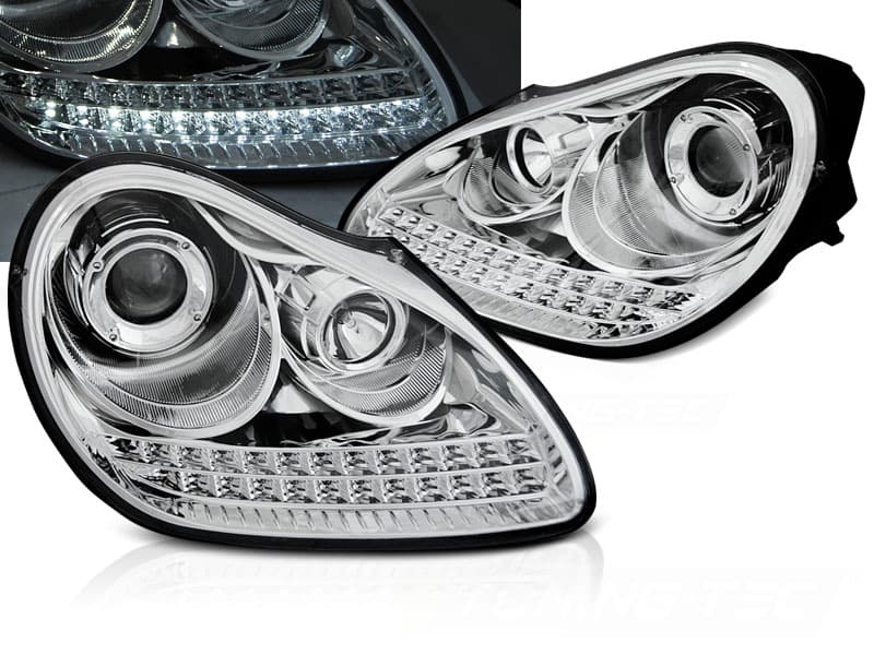 Predné svetlá Porsche Cayenne 02-06 Chrome - 09
