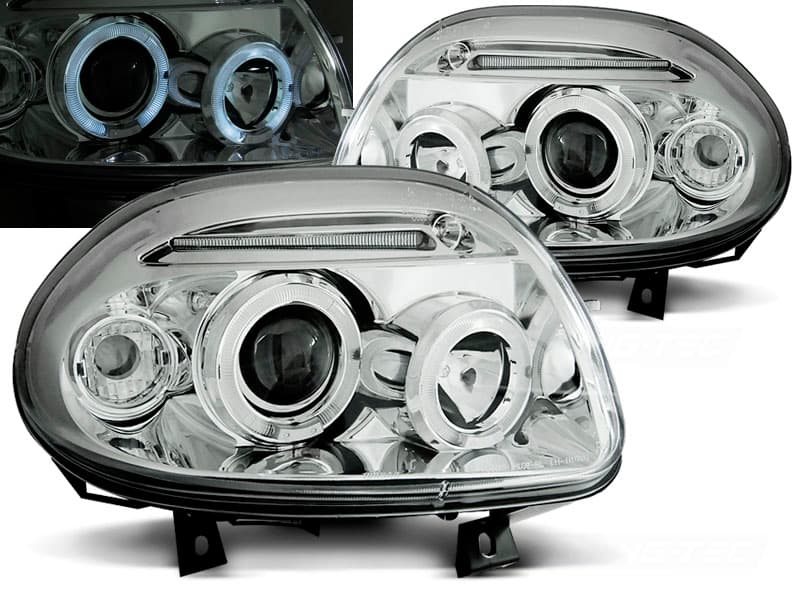 Predné svetlá Renault Clio 98-01 Angel Eyes Chrome