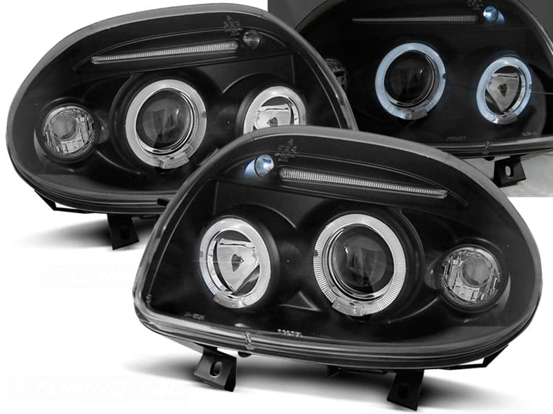 Predné svetlá Renault Clio 98-01 Angel Eyes Black