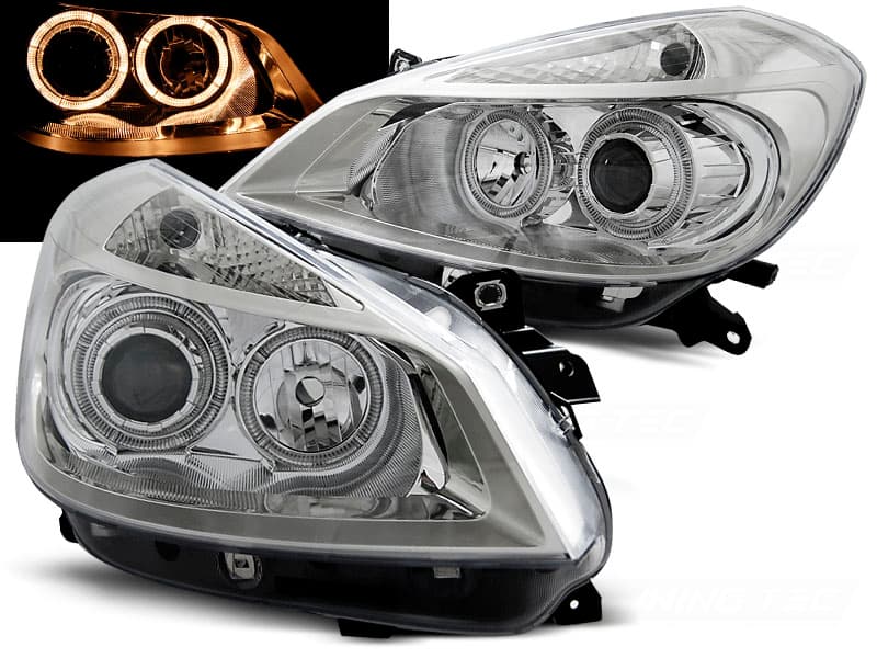 Predné svetlá Renault Clio 3 05-09 Angel Eyes Chrome