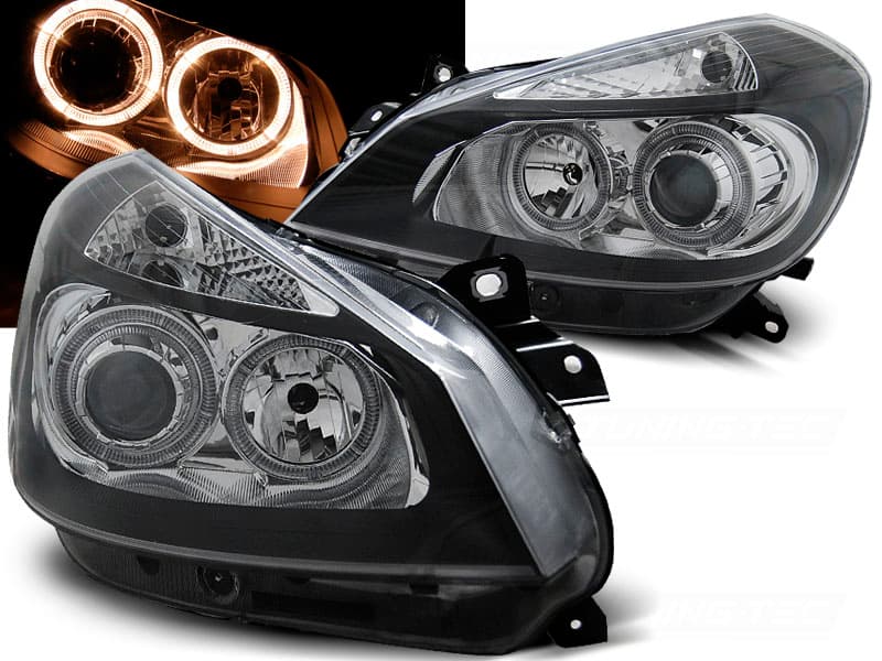 Predné svetlá Renault Clio 3 05-09 Angel Eyes Black