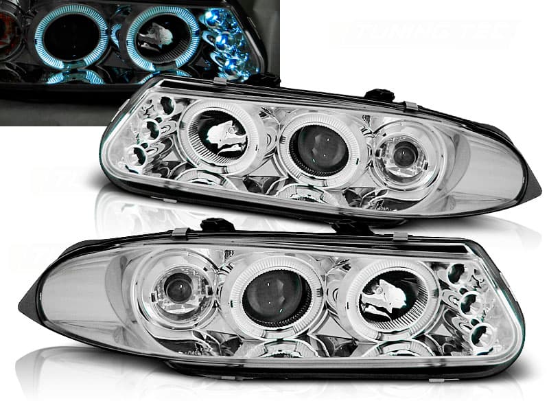 Predné svetlá Rover 200 95-00 Angel Eyes Chrome