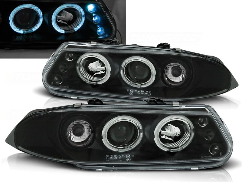 Predné svetlá Rover 200 95-00 Angel Eyes Black