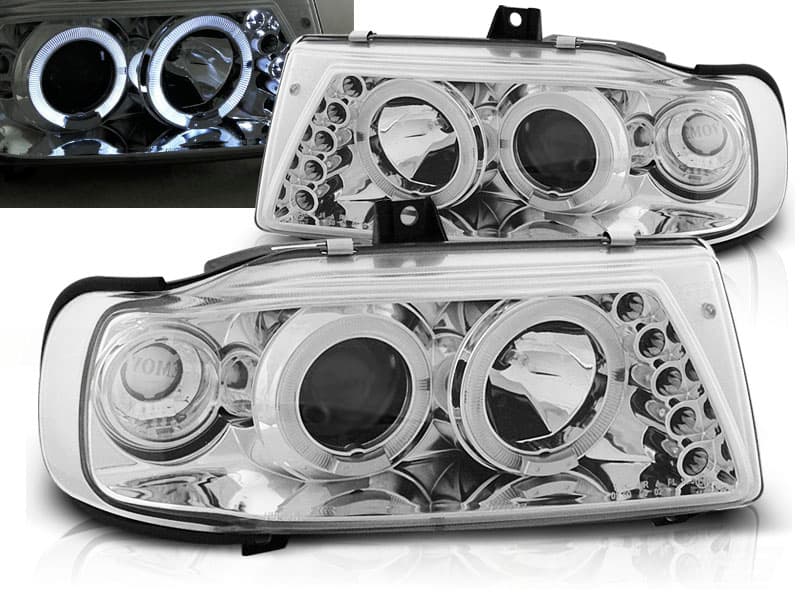 Predné svetlá Seat Ibiza/Cordoba 93-99 Angel Eyes Chrome
