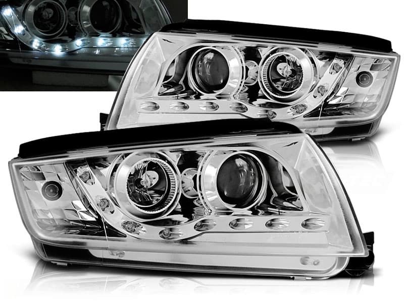 Predné svetlá Škoda Fabia 99-08 Devil Eyes Chrome