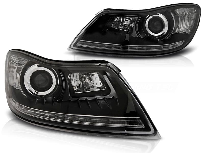 Predné svetlá Škoda Octavia 2 09-12 DRL Black