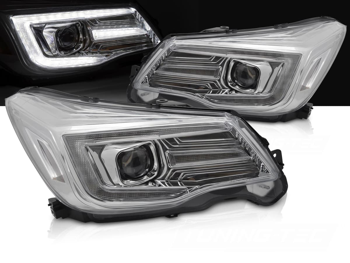 Predné svetlá Subaru Forester 13-18 DRL Xenón Chrome
