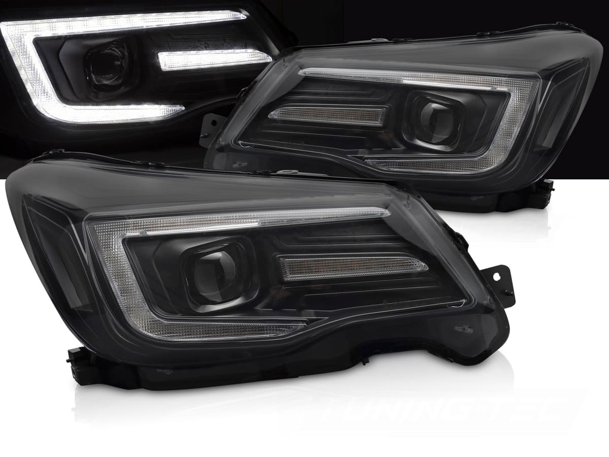 Predné svetlá Subaru Forester 13-18 DRL Xenón Black