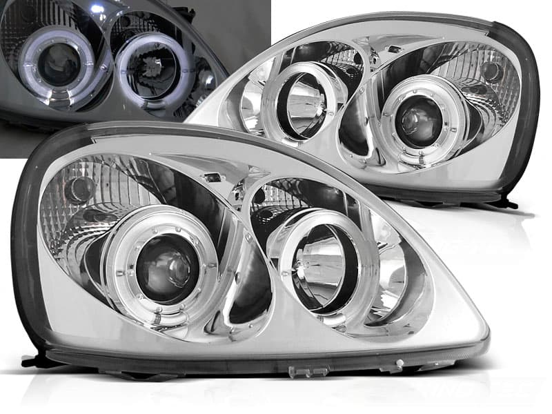 Predné svetlá Toyota Yaris 99-03 Angel Eyes Chrome