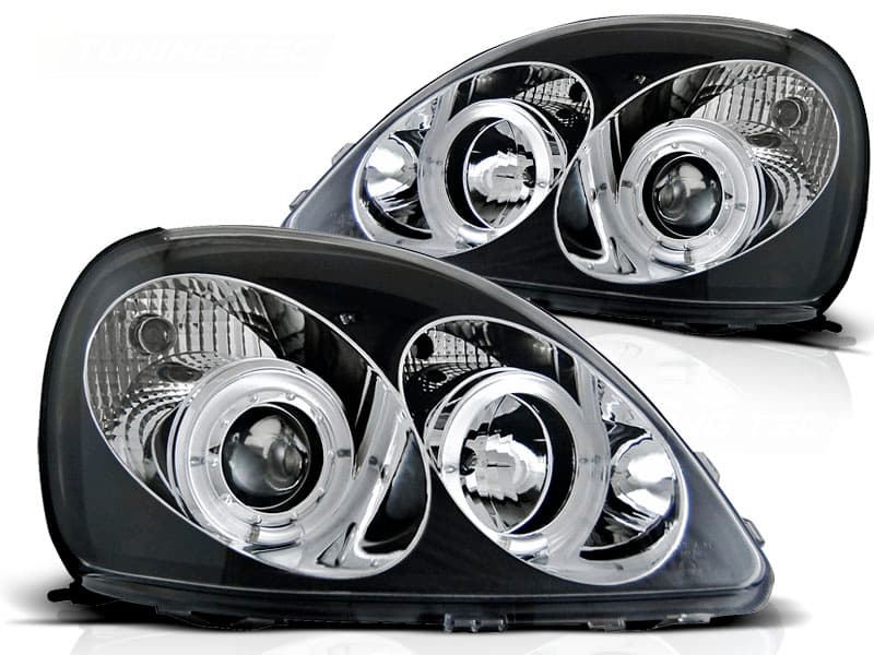Predné svetlá Toyota Yaris 99-03 Angel Eyes Black