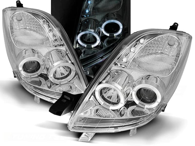 Predné svetlá Toyota Yaris 06-09 Angel Eyes Chrome