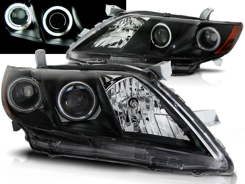 Predné svetlá Toyota Camry 6 XV40 06-09 Angel Eyes Black