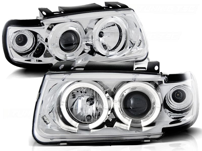 Predné svetlá VW Polo 6N 94-99 Angel Eyes Chrome - 05