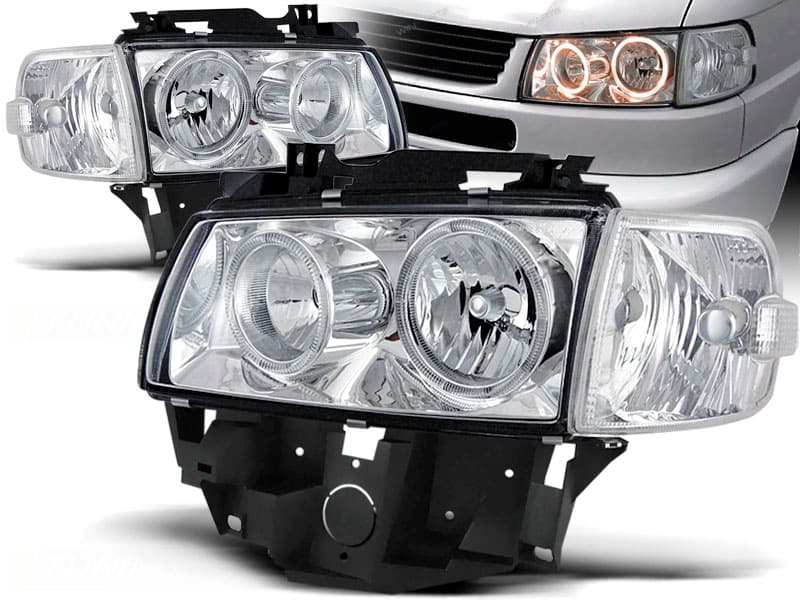 Predné svetlá VW T4 Angel Eyes Chrome