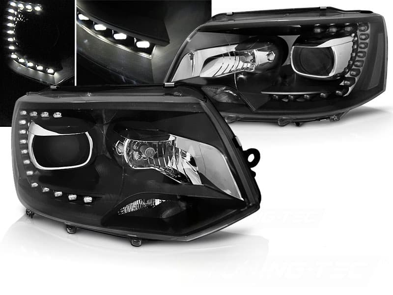 Predné svetlá VW T5 10-15 True DRL Black