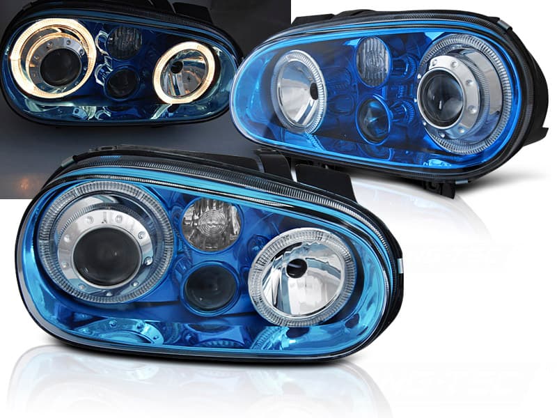 Predné svetlá VW Golf 4 97-03 Angel Eyes Blue