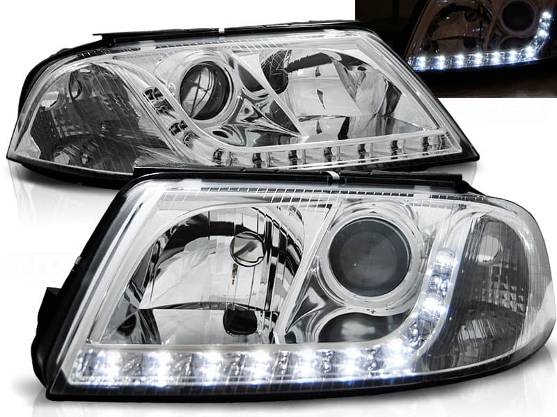 Predné svetlá VW Passat B5 3BG Depo Devil Eyes Chrome