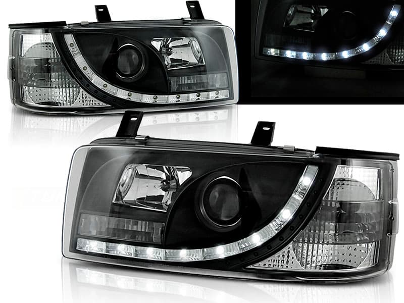 Predné svetlá VW T4 Transporter 90-03 Devil Eyes Black - 84