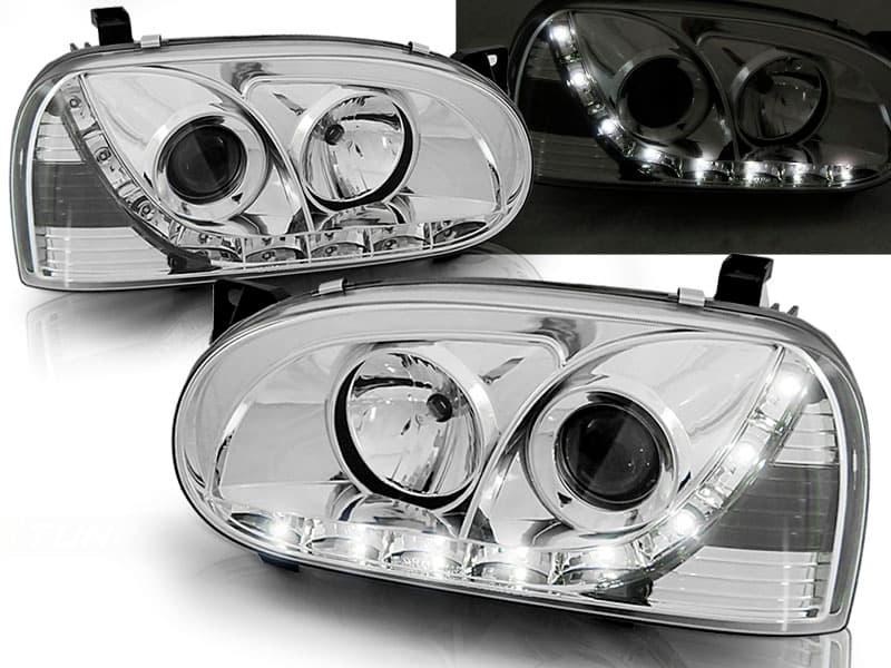 Predné svetlá VW Golf 3 91-97 Devil Eyes Chrome