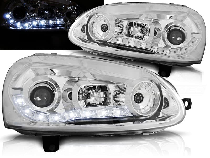 Predné svetlá VW Golf 5 Devil Eyes Chrome