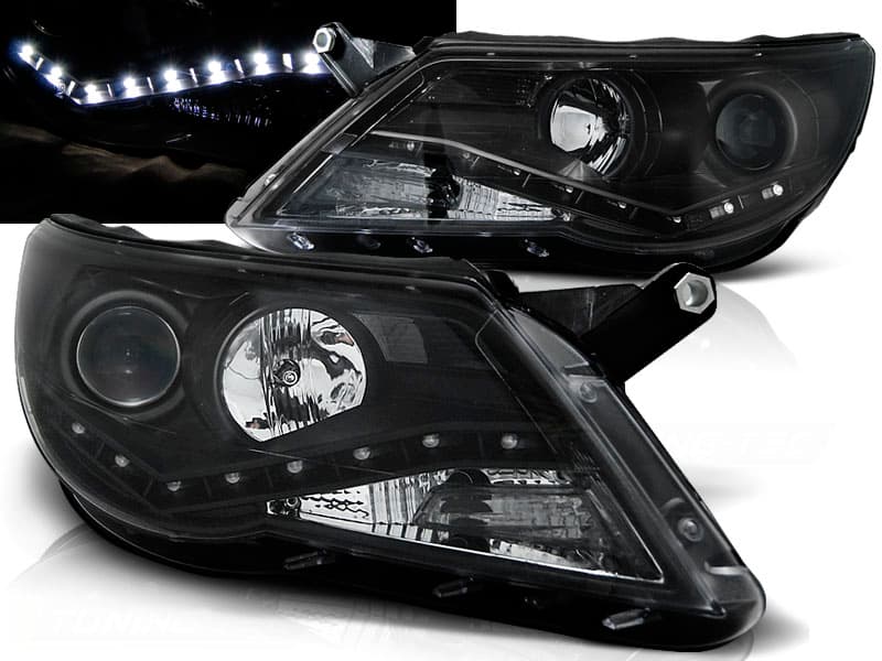 Predné svetlá VW Tiguan 07-11 Devil Eyes Black - F3