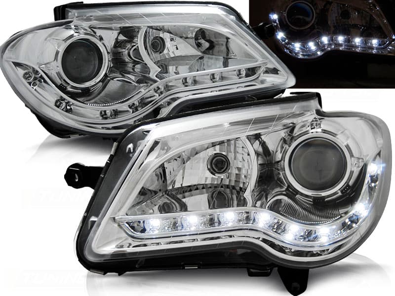 Predné svetlá VW Touran 06-10 Devil Eyes Chrome