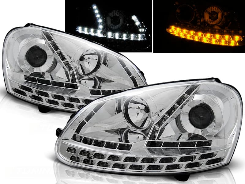 Predné svetlá VW Golf 5 LED Devil Eyes Chrome