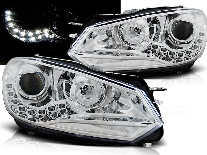 Predné svetlá VW Golf 6 DRL Chrome
