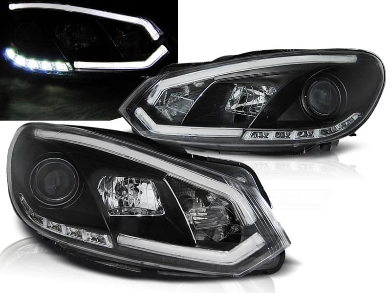 Predné svetlá VW Golf 6 DRL Tube Light Black