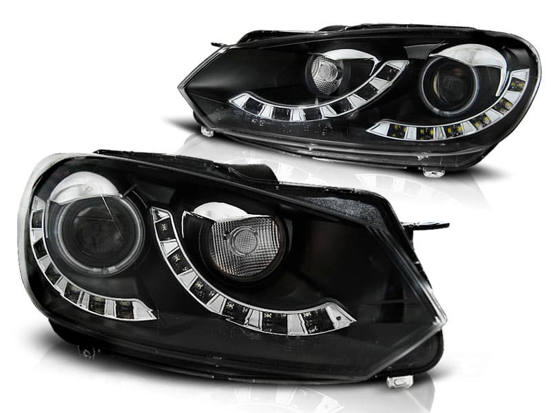 Predné svetlá VW Golf 6 Single DRL Black