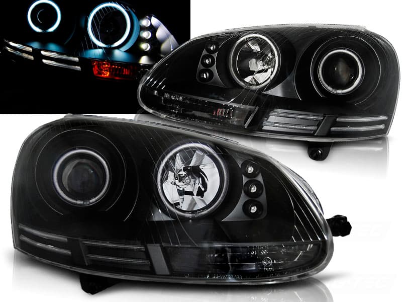 Predné svetlá VW Golf 5 CCFL Angel Eyes Black