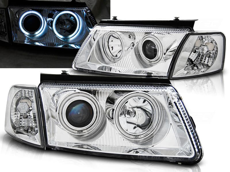 Predné svetlá VW Passat B5 3B CCFL Angel Eyes Chrome