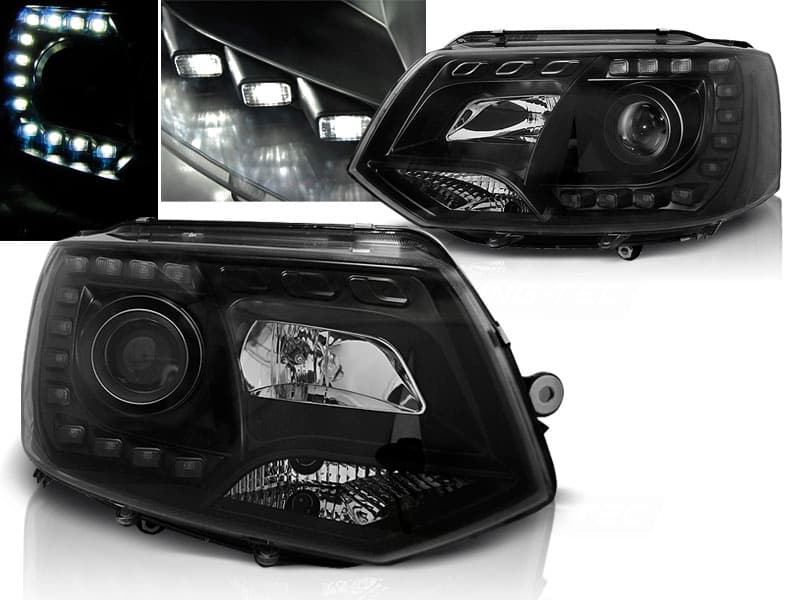 Predné svetlá VW T5.1 10-15 TRU-DRL Black