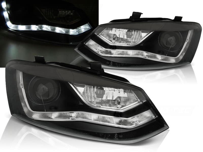 Predné svetlá VW Polo 6R 09-14 Black - N6