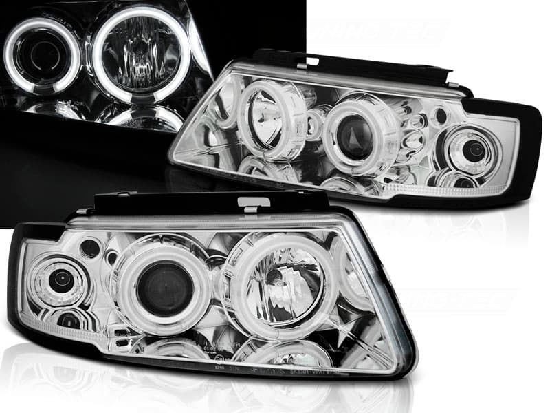 Predné svetlá VW Passat B5 CCFL Angel Eyes Chrome