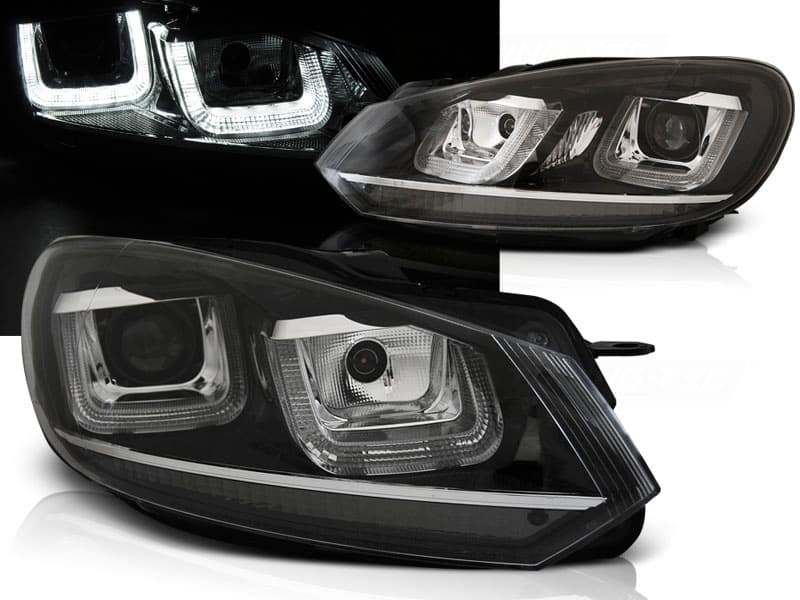 Predné svetlá VW Golf 6 U-Type Line Black Chrome