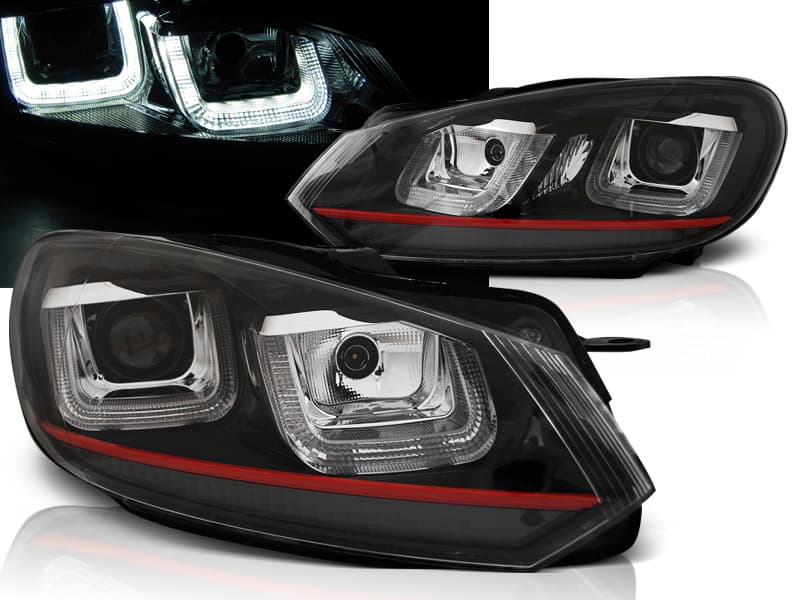 Predné svetlá VW Golf 6 U-Type Red Line Black
