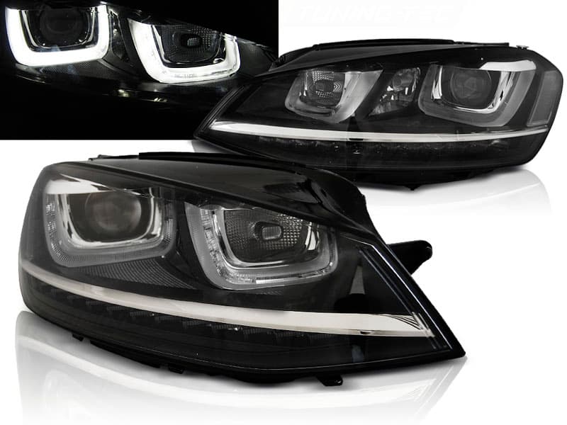 Predné svetlá VW Golf 7 12-17 U-Type Dynamic Black - P6