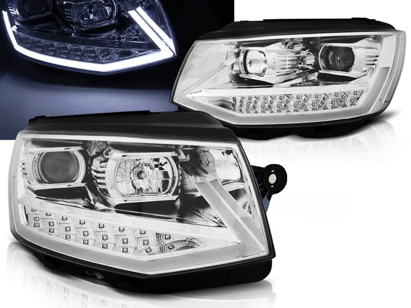 Predné svetlá VW T6 Tube Light Chrome