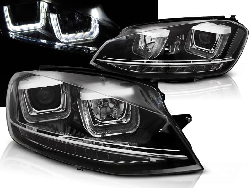 Predné svetlá VW Golf 7 12-17 U-Type Dynamic Black - R1