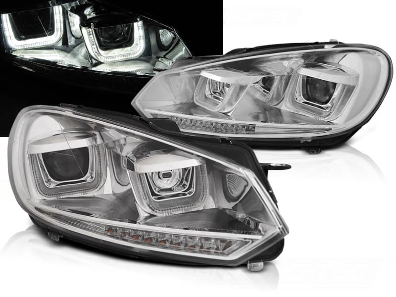 Predné svetlá VW Golf 6 U-Type LED Dynamic Chrome