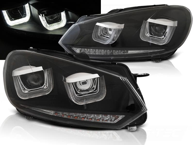 Predné svetlá VW Golf 6 U-Type LED Dynamic Black