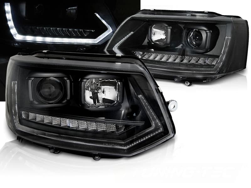 Predné svetlá VW T5.1 10-15 Tube Light Dynamic Black