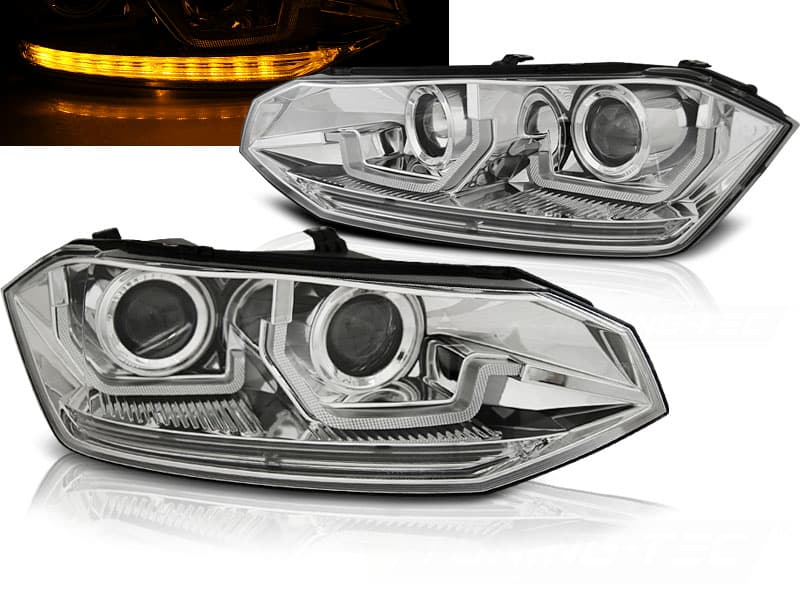 Predné svetlá VW Polo 2G Dynamic Chrome
