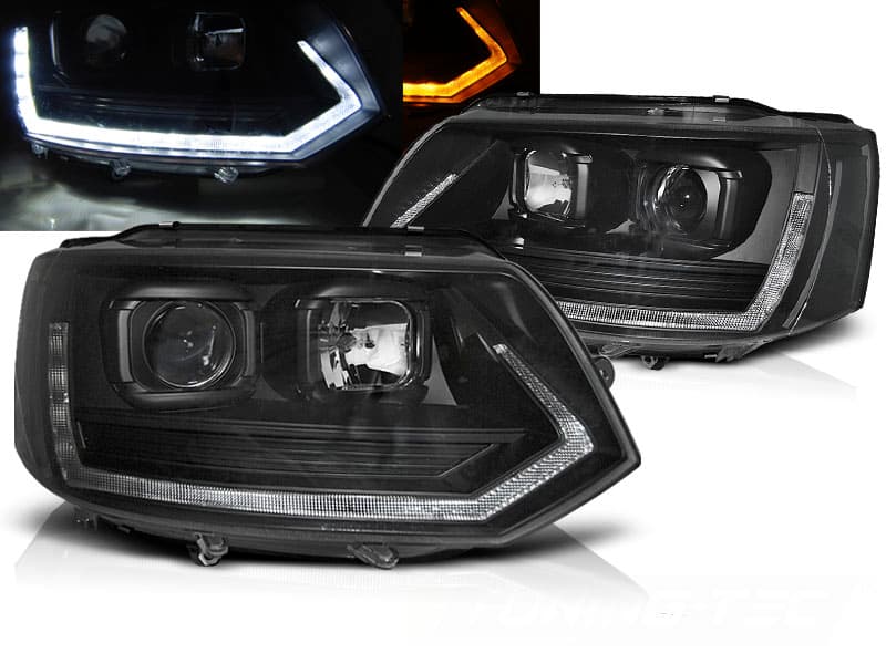 Predné svetlá VW T5.1 10-15 Tube Light Black