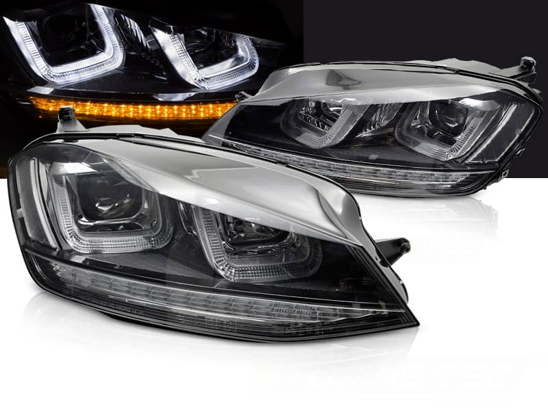 Predné svetlá VW Golf 7 U-Type Line Dynamic Black